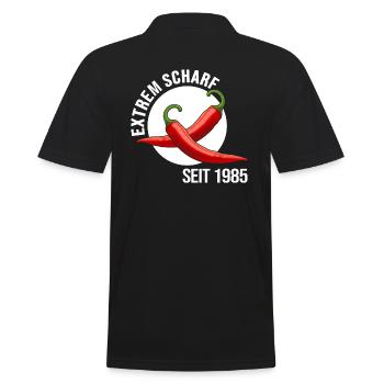 1985 Birthday Anniversary Extremely Hot Party - Men's Polo Shirt - black - Back - Kai (181cm)