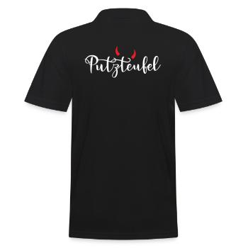 Putzteufel Putzfrau Putzmann sauber Teufel Hörner - Männer Poloshirt - Schwarz - Hinten - Kai (181cm)