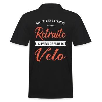 vélo retraité cadeau homme plan retraite cyclisme - Polo Homme - noir - Dos - Kai (181cm)