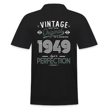 AGE TO PERFECTION born in 1949 anniversary 73 years - Men's Polo Shirt - black - Back - Kai (181cm)