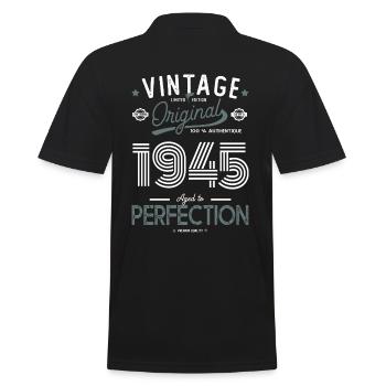ALTER BIS ZUR PERFEKTION geboren 1945 77 Jahre alt - Männer Poloshirt - Schwarz - Hinten - Kai (181cm)