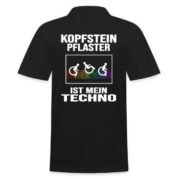 rollstuhl rollstuhlgerecht wheelchair handicap - Männer Poloshirt - Schwarz - Hinten - Kai (181cm)