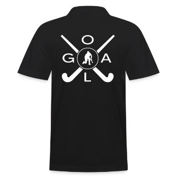 Hockey player Field hockey Field hockey stick - Men's Polo Shirt - black - Back - Kai (181cm)