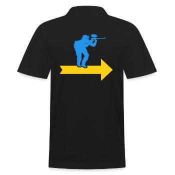 Paintball Gotcha Paintballspieler Markierer - Männer Poloshirt - Schwarz - Hinten - Kai (181cm)