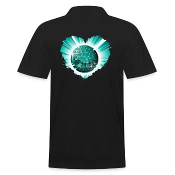 techno hard beats discokugel partypeople disco - Männer Poloshirt - Schwarz - Hinten - Kai (181cm)