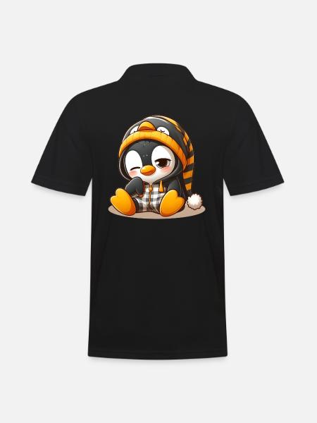 Tired Penguin - Men's Polo Shirt - black