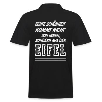 Echte Schönheit kommt nicht von innen aus Eifel - Männer Poloshirt - Schwarz - Hinten - Kai (181cm)