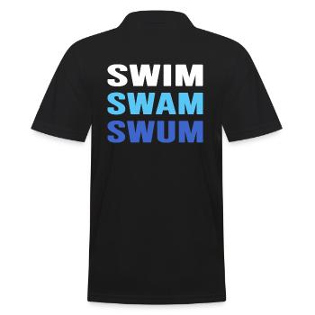 Schwimmen Schwimmer schwimmt Schwimmabzeichen - Männer Poloshirt - Schwarz - Hinten - Kai (181cm)