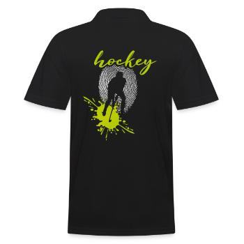 Hockeylegende Feldhockey HockeyDNA Hockeysport - Männer Poloshirt - Schwarz - Hinten - Kai (181cm)