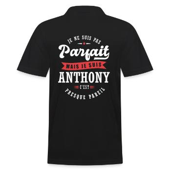 Anthony Parfait Cadeau prenom anthony - Polo Homme - noir - Dos - Kai (181cm)