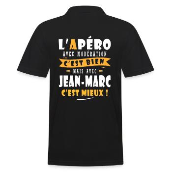 Jean-Marc Apero Humour personnalisé jean marc - Polo Homme - noir - Dos - Kai (181cm)