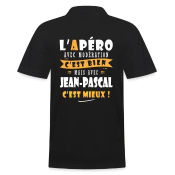 Jean-Pascal Apero Humour personnalisé jean pascal - Polo Homme - noir - Dos - Kai (181cm)