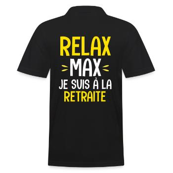 Cadeau retraité relax je suis à la retraite Humour - Polo Homme - noir - Dos - Kai (181cm)
