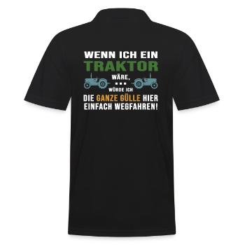 Traktor Erntezeit Traktor-Sprüche "Gülle fahren" - Männer Poloshirt - Schwarz - Hinten - Kai (181cm)