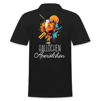 Hallöchen Aperölchen Cocktail Sommerparty Shirt - Männer Poloshirt - Schwarz - Hinten - Kai (181cm)