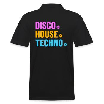Disco House Techno ballern hard Bass Rave - Men's Polo Shirt - black - Back - Kai (181cm)