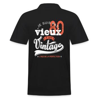 Je suis vintage cadeau humour anniversaire 80 ans - Polo Homme - noir - Dos - Kai (181cm)
