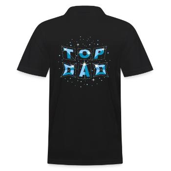 top dad dynamic blue - Männer Poloshirt - Schwarz - Hinten - Kai (181cm)