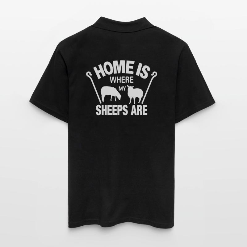 Schafe Schaf Schäfer Geschenkidee lustig Home is Männer Poloshirt