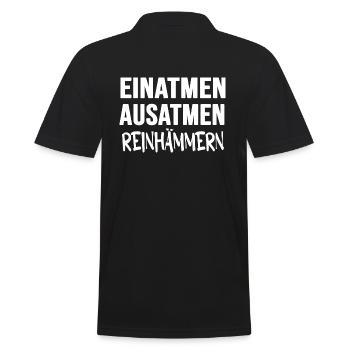 Handwerker DIY Reparatur Werkzeugkasten hämmern - Männer Poloshirt - Schwarz - Hinten - Kai (181cm)