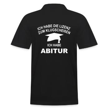 Ich habe Abitur und damit Lizenz zum klugscheißen - Männer Poloshirt - Schwarz - Hinten - Kai (181cm)