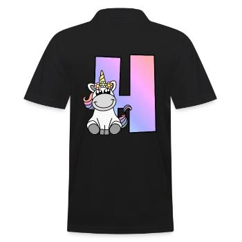 Unicorn Letter H - Men's Polo Shirt - black - Back - Kai (181cm)