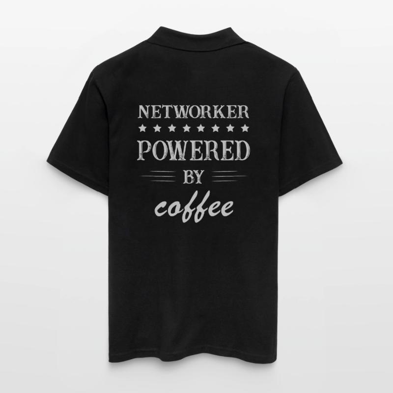 Powererd by Coffee, IT, Programmer, Networker Men's Polo Shirt