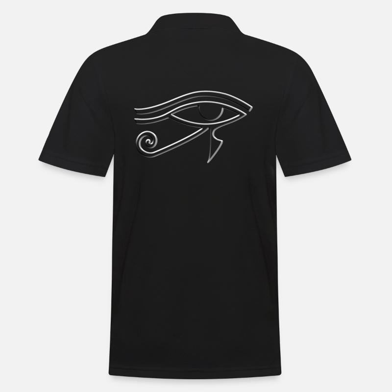Oeil d’Horus (Oeil de Horus) Symbole Blanc Effet 3D - Polo Homme - noir