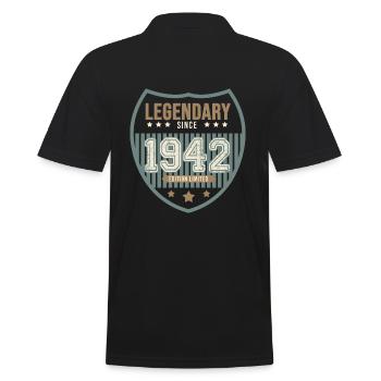 anniversary 1942 legendary 80 years - Men's Polo Shirt - black - Back - Kai (181cm)