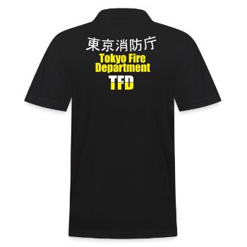 Service d'incendie Japon Tokyo, service d'incendie, - Polo Homme - noir - Dos - Kai (181cm)