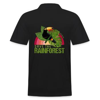 Rainforest toucan wildlife gift idea - Men's Polo Shirt - black - Back - Kai (181cm)