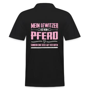 Lewitzer horse soul on hooves gift - Men's Polo Shirt - black - Back - Kai (181cm)