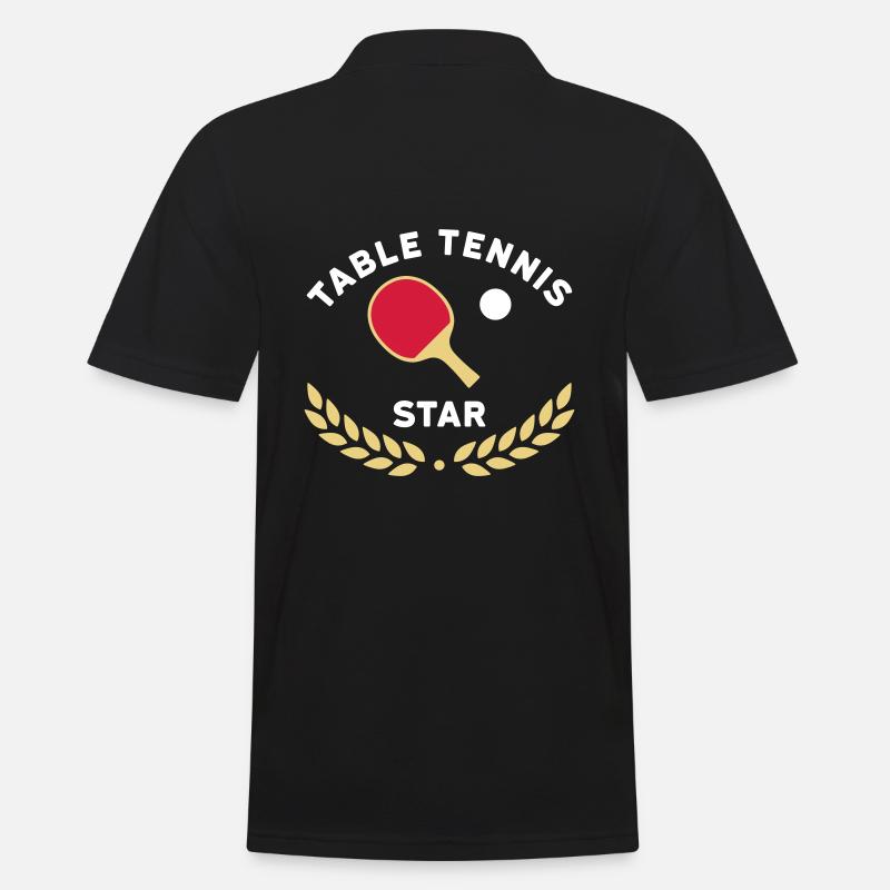 Table tennis star (Lorbeerkranz) - Männer Poloshirt - Schwarz