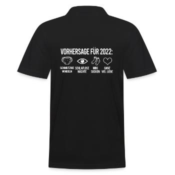 VORHERSAGE FÜR 2022 - WERDENDER PAPA GESCHENK - Männer Poloshirt - Schwarz - Hinten - Kai (181cm)