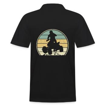 quad cadeau humour vintage quad moto motocross - Polo Homme - noir - Dos - Kai (181cm)