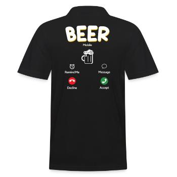 Klassisches Bierglas Motiv - Männer Poloshirt - Schwarz - Hinten - Kai (181cm)