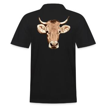 Cow head farm animal farmer farmer cattle cattle - Men's Polo Shirt - black - Back - Kai (181cm)