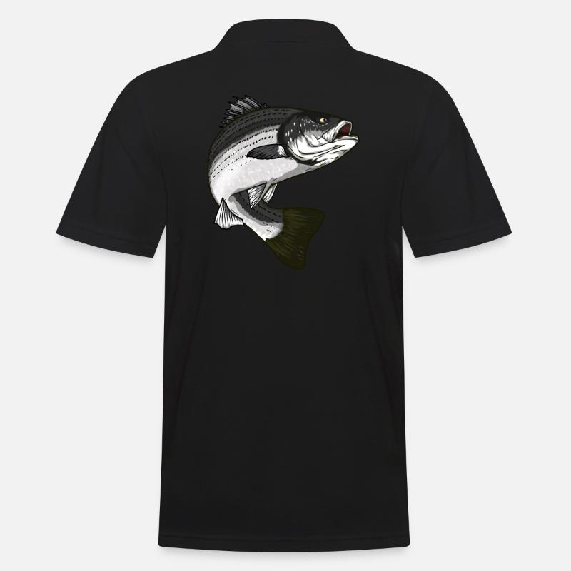 Pêche à la perche rayée - Polo Homme - noir