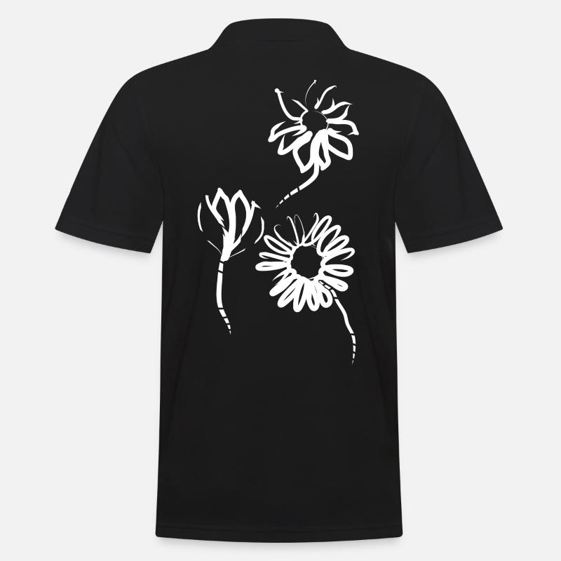 Frühlingsblumen - Männer Poloshirt - Schwarz