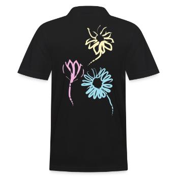 Bunte Blumen der Freundschaft - Männer Poloshirt - Schwarz - Hinten - Kai (181cm)