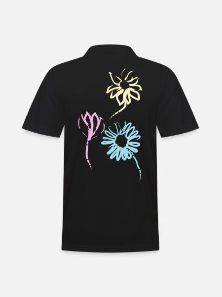 Bunte Blumen der Freundschaft - Männer Poloshirt - Schwarz