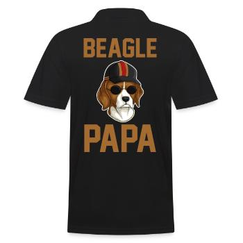 Hund Beagle Papa - Männer Poloshirt - Schwarz - Hinten - Kai (181cm)