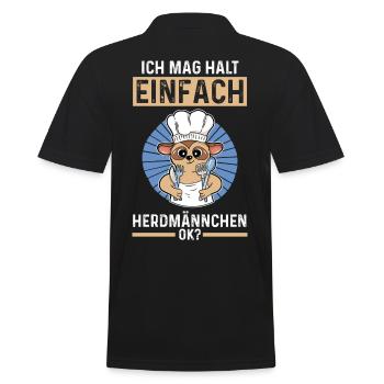 Erdmännchen Herdmännchen - Männer Poloshirt - Schwarz - Hinten - Kai (181cm)