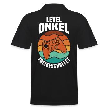 Patenonkel Gaming Zocker Gamer Onkel - Männer Poloshirt - Schwarz - Hinten - Kai (181cm)