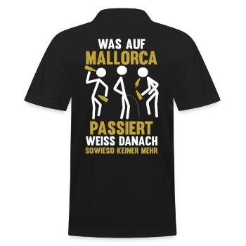 Party Urlaub Mallorca - Männer Poloshirt - Schwarz - Hinten - Kai (181cm)