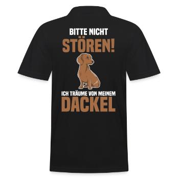 Hund Dackel - Männer Poloshirt - Schwarz - Hinten - Kai (181cm)