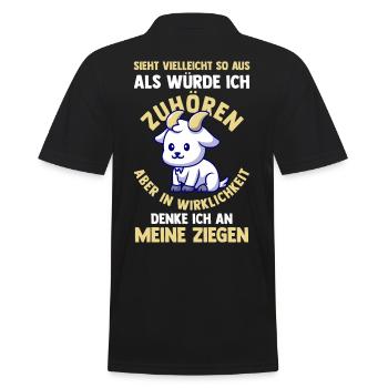 Ziege Ziegenbauer Bauernhof Landwirt Bauer Ziegen - Männer Poloshirt - Schwarz - Hinten - Kai (181cm)