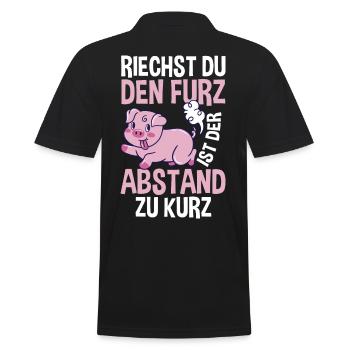 Riechst Du Den Furz Ist Der Abstand Zu Kurz - Männer Poloshirt - Schwarz - Hinten - Kai (181cm)