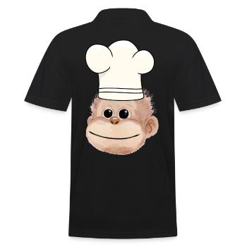 Affe Küchenchef Restaurant Koch Hobbykoch - Männer Poloshirt - Schwarz - Hinten - Kai (181cm)