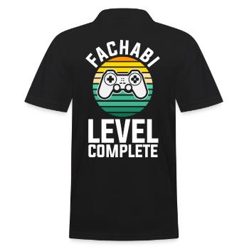Level Abgeschlossen Schulabschluss Fachabi Fachabi - Männer Poloshirt - Schwarz - Hinten - Kai (181cm)